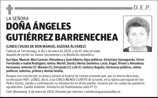 DOÑA ÁNGELES GUTIÉRREZ BARRENECHEA