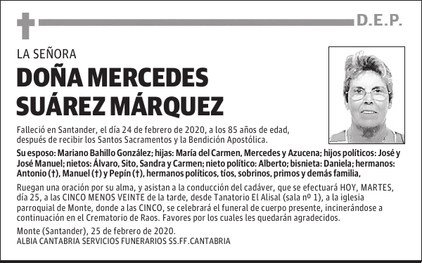 DOÑA MERCEDES SUÁREZ MÁRQUEZ