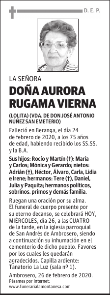 DOÑA AURORA RUGAMA VIERNA