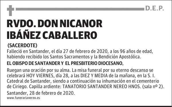RVDO. DON NICANOR IBÁÑEZ CABALLERO