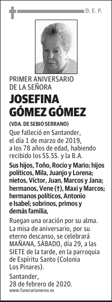 JOSEFINA GÓMEZ GÓMEZ