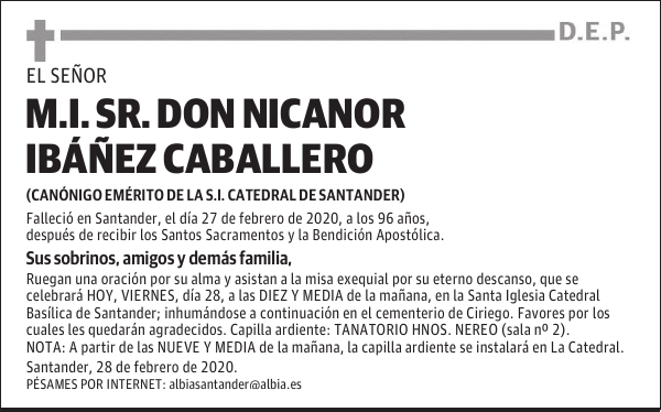 M.I. SR. DON NICANOR IBÁÑEZ CABALLERO