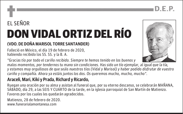 DON VIDAL ORTIZ DEL RÍO