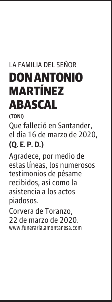 DON ANTONIO MARTÍNEZ ABASCAL