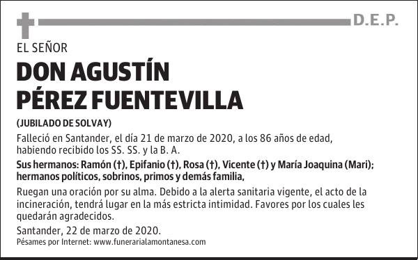 DON AGUSTÍN PÉREZ FUENTEVILLA