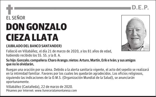DON GONZALO CIEZA LLATA