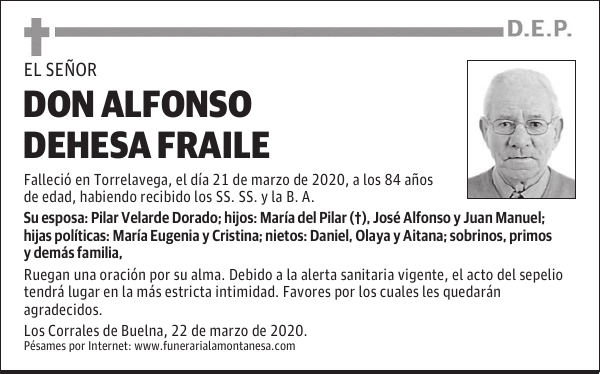 DON ALFONSO DEHESA FRAILE