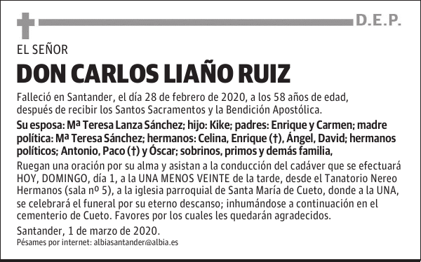 DON CARLOS LIAÑO RUIZ