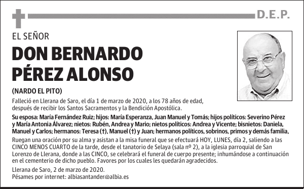 DON BERNARDO PÉREZ ALONSO