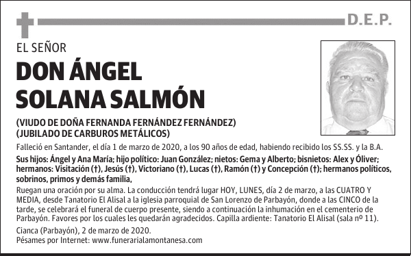 DON ÁNGEL SOLANA SALMÓN