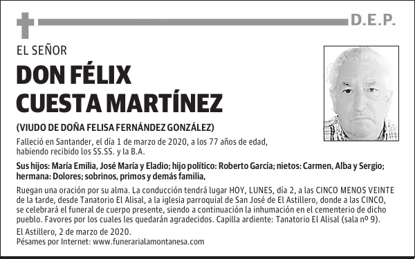 DON FÉLIX CUESTA MARTÍNEZ