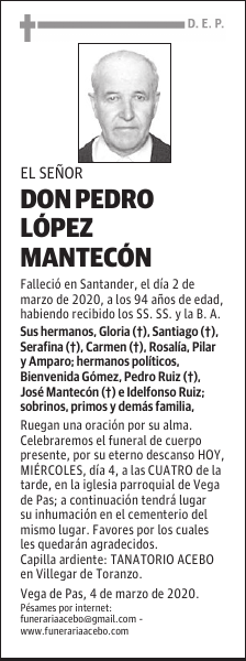 DON PEDRO LÓPEZ MANTECÓN