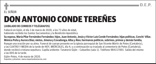 DON ANTONIO CONDE TEREÑES