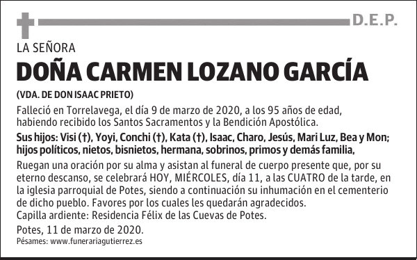 DOÑA CARMEN LOZANO GARCÍA