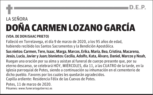 DOÑA CARMEN LOZANO GARCÍA