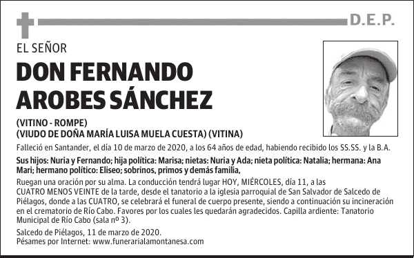 DON FERNANDO AROBES SÁNCHEZ
