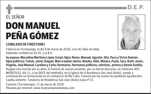 DON MANUEL PEÑA GÓMEZ