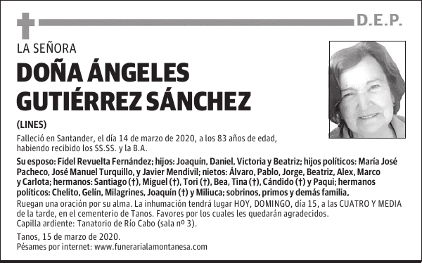 DOÑA ÁNGELES GUTIÉRREZ SÁNCHEZ
