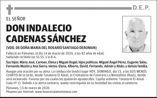 DON INDALECIO CADENAS SÁNCHEZ