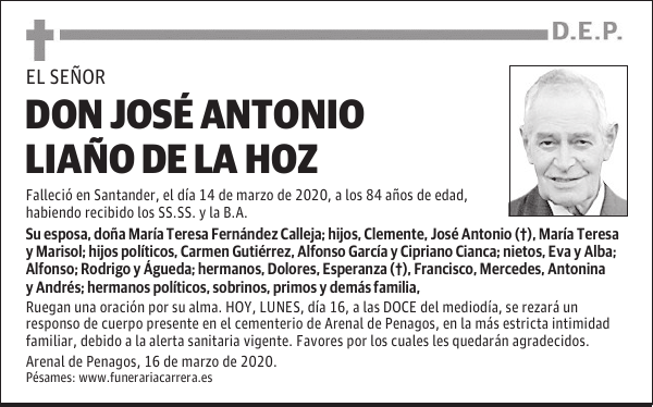 DON JOSÉ ANTONIO LIAÑO DE LA HOZ
