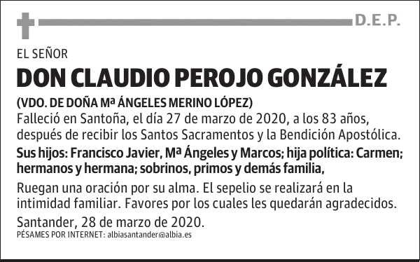 DON CLAUDIO PEROJO GONZÁLEZ