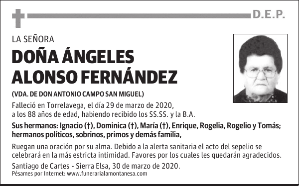 DOÑA ÁNGELES ALONSO FERNÁNDEZ