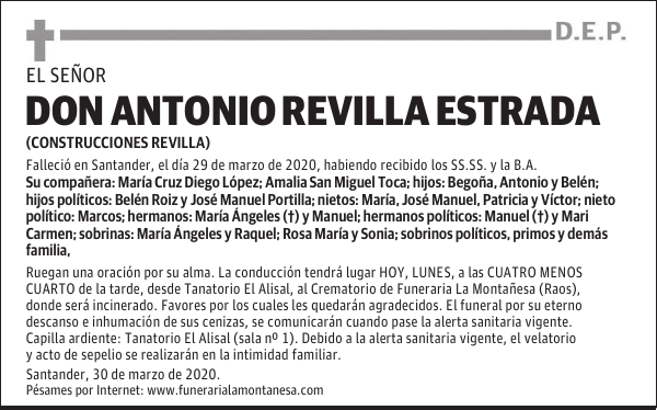 DON ANTONIO REVILLA ESTRADA