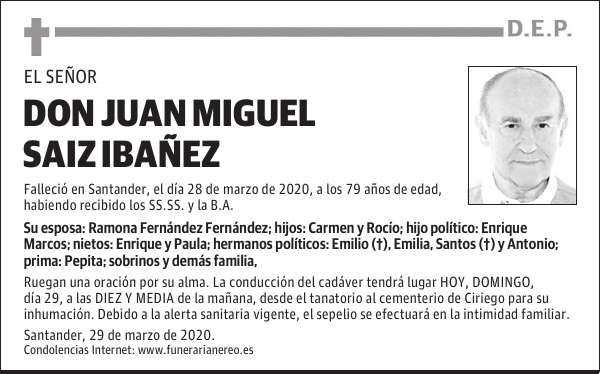 DON JUAN MIGUEL SAIZ IBAÑEZ