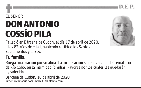 DON ANTONIO COSSÍO PILA