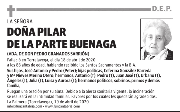 DOÑA PILAR DE LA PARTE BUENAGA