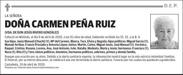 DOÑA CARMEN PEÑA RUIZ