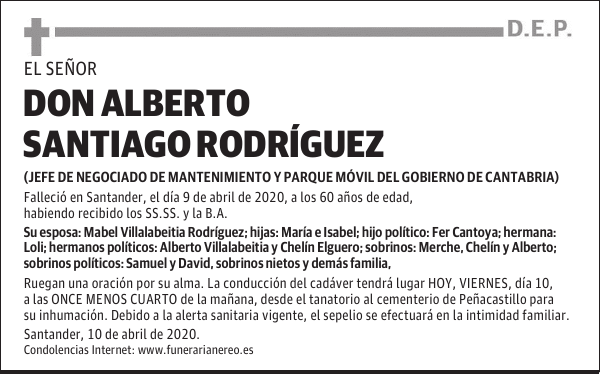 DON ALBERTO SANTIAGO RODRÍGUEZ