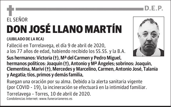 DON JOSÉ LLANO MARTÍN