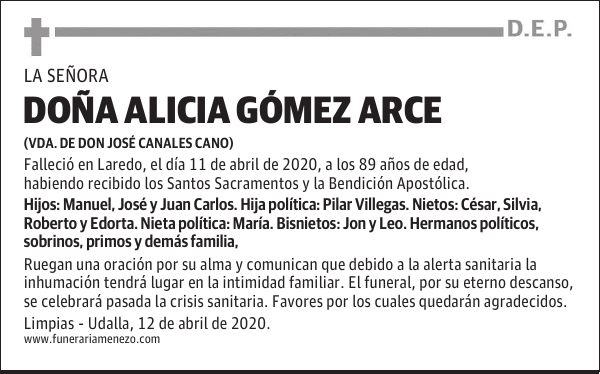 DOÑA ALICIA GÓMEZ ARCE