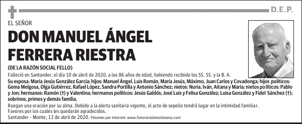 DON MANUEL ÁNGEL FERRERA RIESTRA