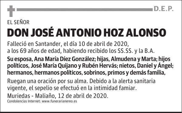 DON JOSÉ ANTONIO HOZ ALONSO