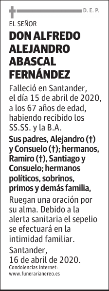 DON ALFREDO ALEJANDRO ABASCAL FERNÁNDEZ