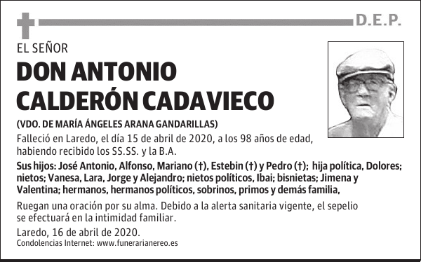DON ANTONIO CALDERÓN CADAVIECO