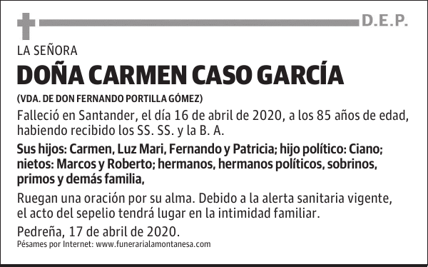 DOÑA CARMEN CASO GARCÍA