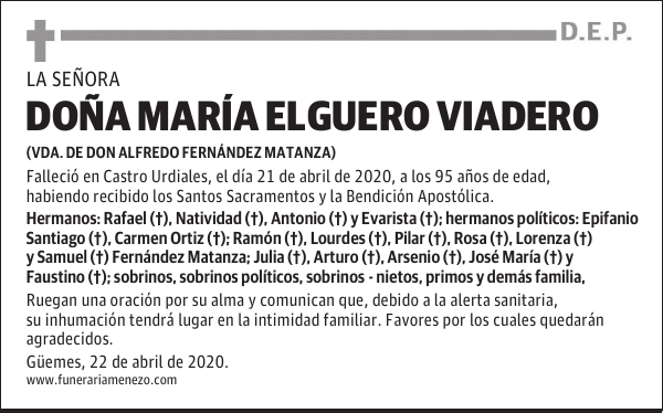 DOÑA MARÍA ELGUERO VIADERO