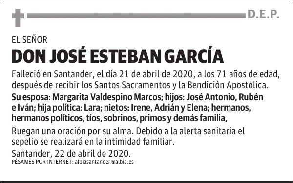 DON JOSÉ ESTEBAN GARCÍA