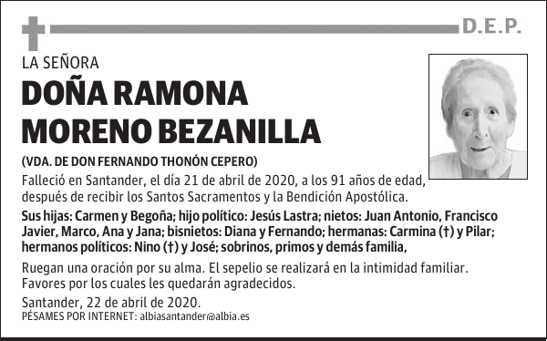 DOÑA RAMONA MORENO BEZANILLA