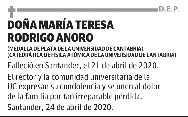 DOÑA MARÍA TERESA RODRIGO ANORO