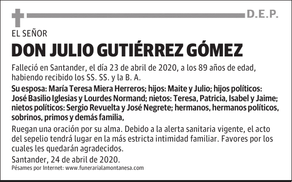 DON JULIO GUTIÉRREZ GÓMEZ