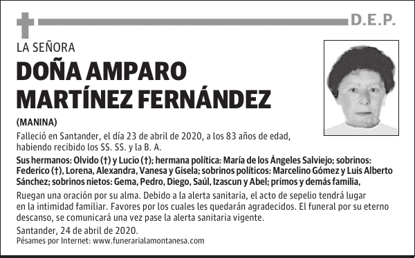 DOÑA AMPARO MARTÍNEZ FERNÁNDEZ