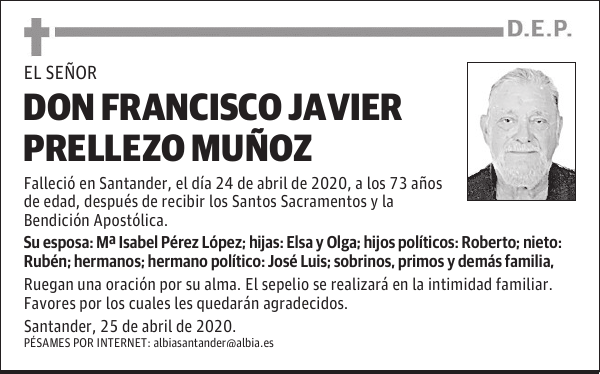 DON FRANCISCO JAVIER PRELLEZO MUÑOZ