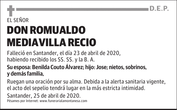 DON ROMUALDO MEDIAVILLA RECIO
