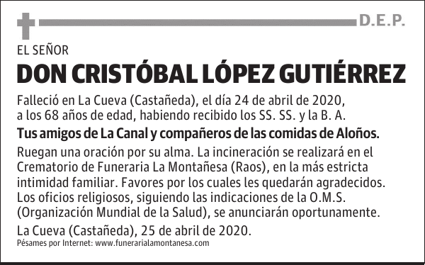 DON CRISTÓBAL LÓPEZ GUTIÉRREZ