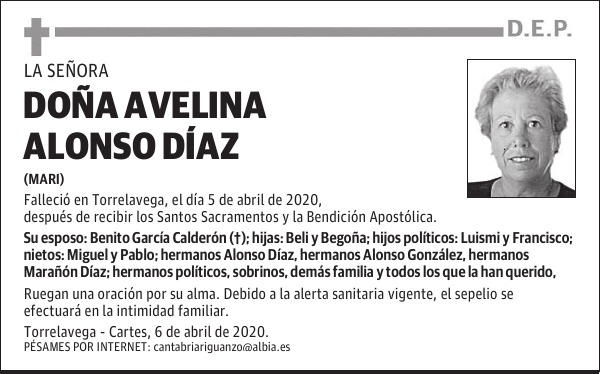 DOÑA AVELINA ALONSO DÍAZ