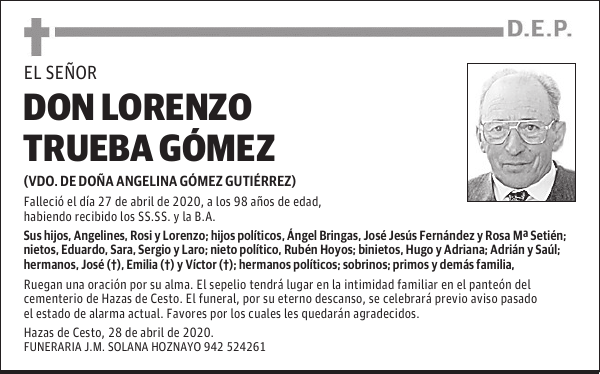 DON LORENZO TRUEBA GÓMEZ